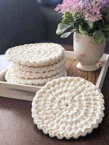 Handmade Crochet Coaster detail